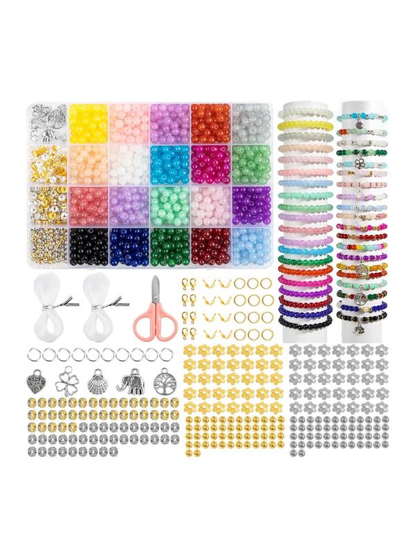 24 Frame Beads & Jewelry Making Tools Set, Diy Jewelry Making Kit, Diy Jewelry Making Supplies for Bracelet Necklace Earrings,  Fashion Accessories for Women & Girls for Holiday Engagement Gift