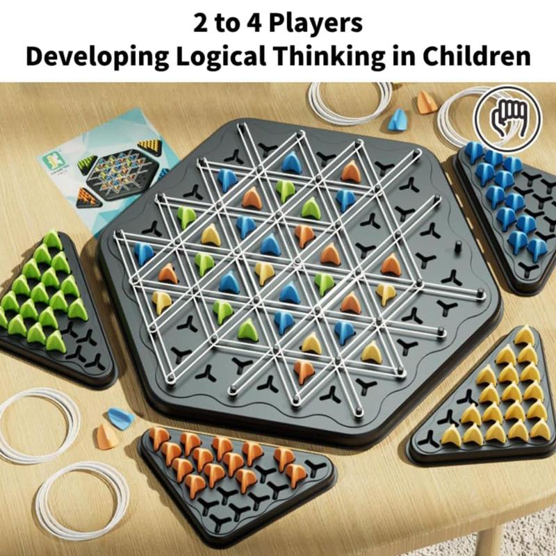 International Chess Game, Colorful Chain Triangle Chess Game, Educational Toy for Kids, Strategy Board Game for Family Game Nights