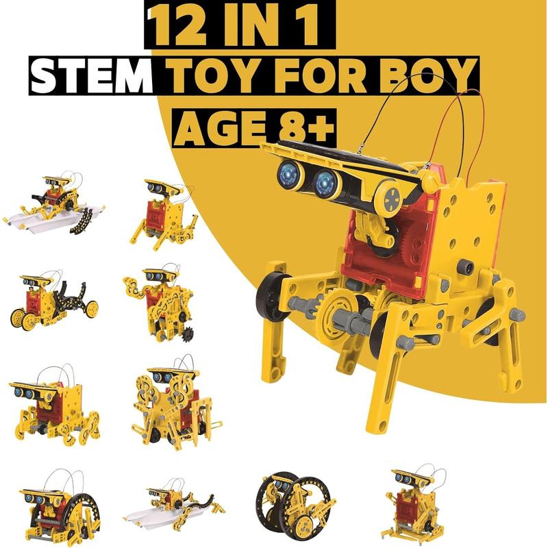 Science STEM Projects for Kids Age 8-12,Solar Robot Kit Toys Birthday for 8-14 Year Old Boys, 190Pcs Building Experiments Robots for Ages 9 10 11 12 13