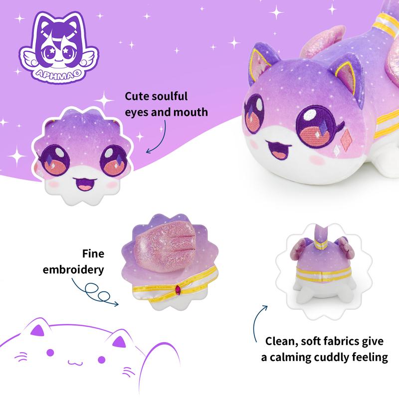 69-PCS 11-inches Cat Plush + 60 Stickers + 8 Shoes Charms- Goddess Cat Collection - 100% Embroidered plush - Cat Stuffed Animal Collection (Goddess, KC, KC Heart, Rainbow, Noi Pizza, Cat)