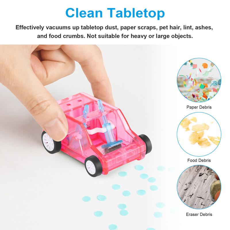 3pcs Mini Desktop Cleaner Car Pencil Shavings Sweeper Toy Home Office Desk Table