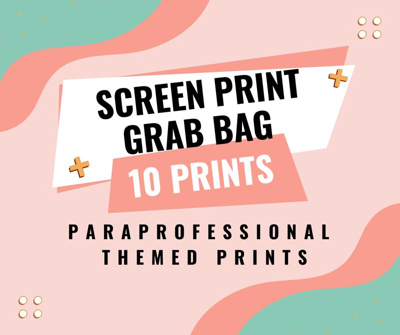 PARAPROFESSIONAL THEMED Screen print and DTF transfers grab bags - 10 prints tshirt transfers - PARA PRINTS