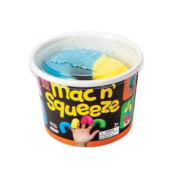 Schylling NeeDoh Mac n' Squeeze - Stretch, Squeeze and Decompress - Oversized neon noodles - 4 colors - Ages 3+