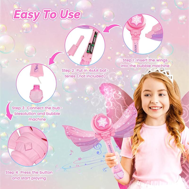 2 Packs of Princess Bubble Machine Blower Toys ,Kids's Bubble Machine with Light and Music is Suitable for Outdoor Use and Brings Joy to Children,Gifts for Boys and Girls Aged 3-8