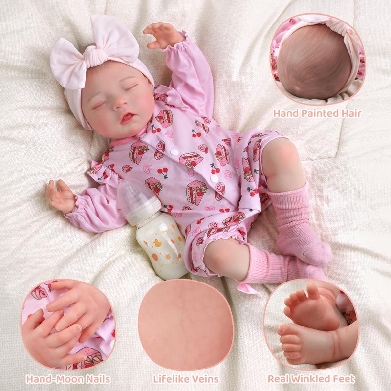 BABESIDE Lifelike Reborn Baby Dolls - Bella, 20-Inch Baby Feeling Realistic-Newborn Baby Dolls Cute Real Life Baby Dolls Sleeping Girl with Gift Box for Kids Age 3 +