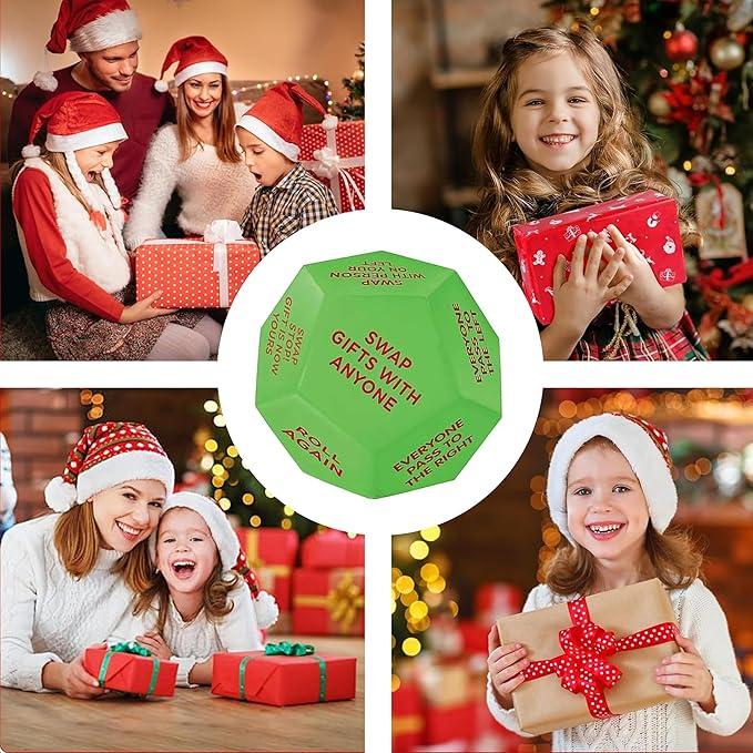 Santa Swap Gift Exchange Dice, 2025 New Exchange Dice Game Christmas Party Gift Exchange Dice Game Exchange Dice Game Christmas White Elephant Game Dice for Family Party