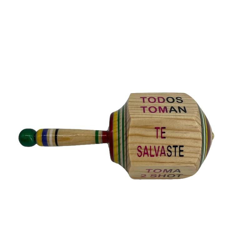 Wooden Multicolored Pirinola - Toma Shot Drinking Game