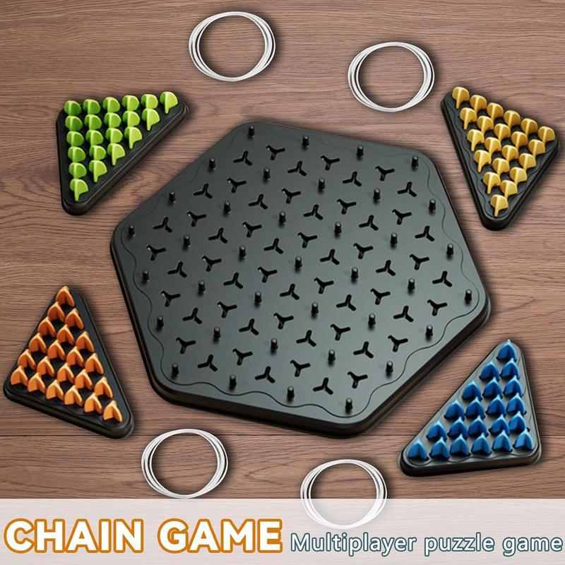 International Chess Game, Colorful Chain Triangle Chess Game, Educational Toy for Kids, Strategy Board Game for Family Game Nights