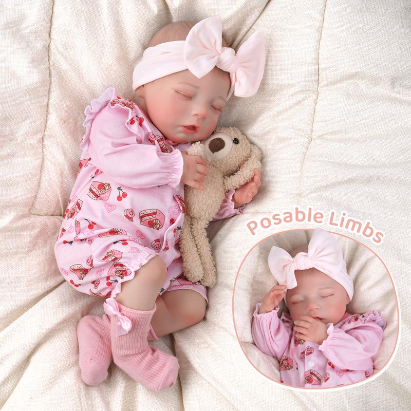 BABESIDE Lifelike Reborn Baby Dolls - Bella, 20-Inch Baby Feeling Realistic-Newborn Baby Dolls Cute Real Life Baby Dolls Sleeping Girl with Gift Box for Kids Age 3 +