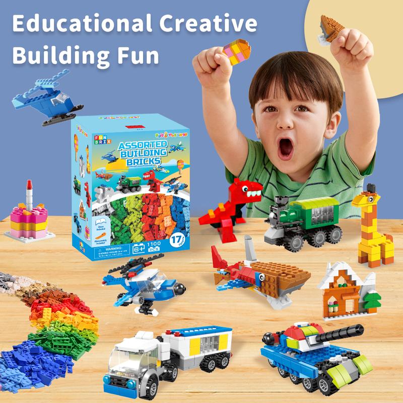 1100PCS Assorted Building Blocks Set for Boys Girls Birthday Gift Classroom Exchange Gift