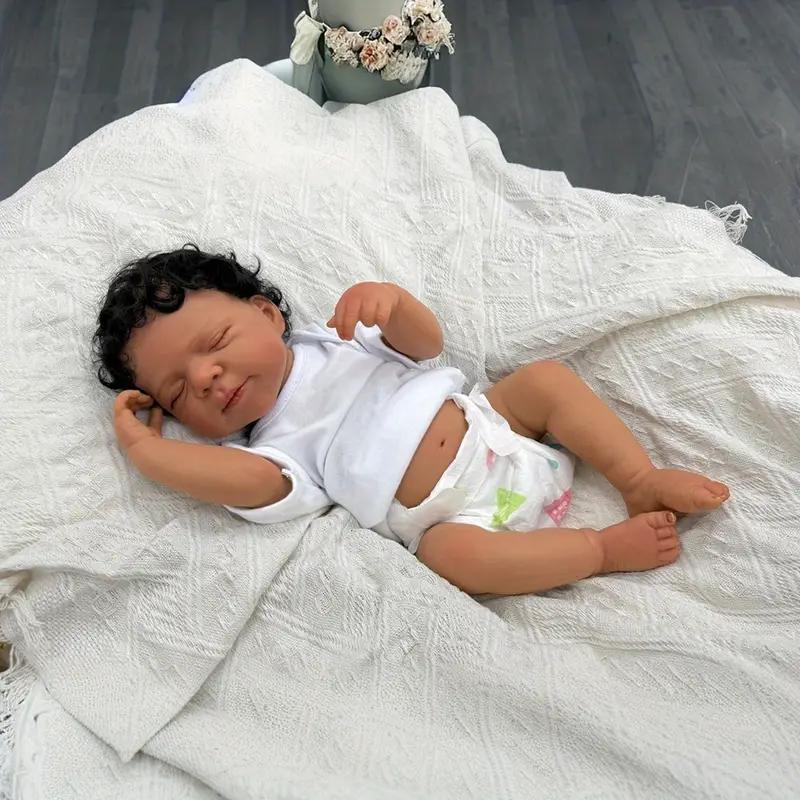 MADOLL 19-inch Realistic Reborn Baby Doll with 3D-Painted Skin and Visible Veins, Soft Silicone Newborn Gift for Child