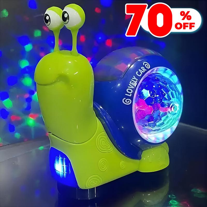 Crawling Snail Design Music Toys, Electric Snail Toy, Cute Electronic Animal Crawl Toy, Toys with Built-in LED Light, Interactive Learning Toy