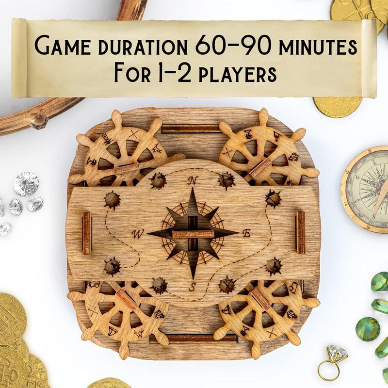 Cluebox - Davy Jones Locker - Escape Room  - Puzzle Box - Gift Box - 3D Wooden Puzzle for Adults - Wooden Jigsaw - Brain Teaser - Birthday Gift Gadget for Men -  Box