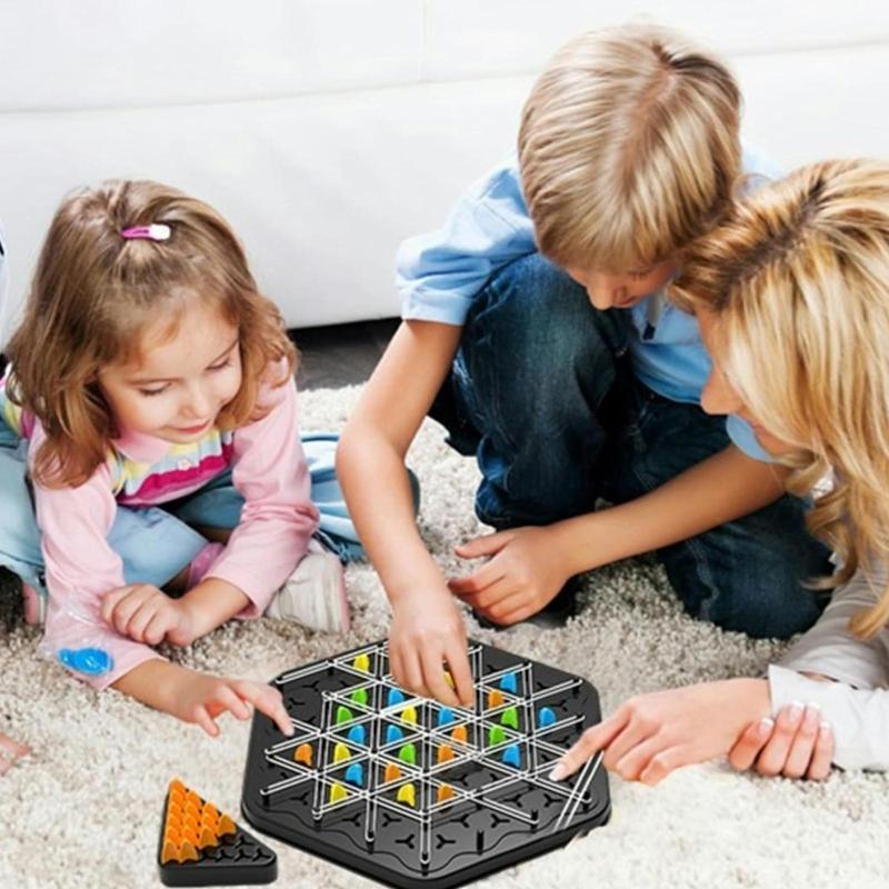 International Chess Game, Colorful Chain Triangle Chess Game, Educational Toy for Kids, Strategy Board Game for Family Game Nights