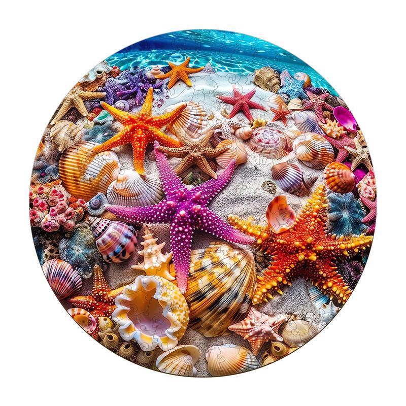 Starfish Wooden Jigsaw Puzzle - Educational Toy for Kids and Adults