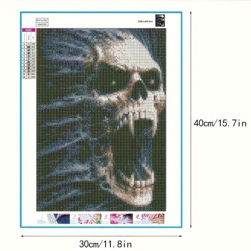 Screaming Skull Pattern Diamond Painting Kit, Halloween DIY Diamond Painting without Frame, Handmade Art Crafts for Home Decor