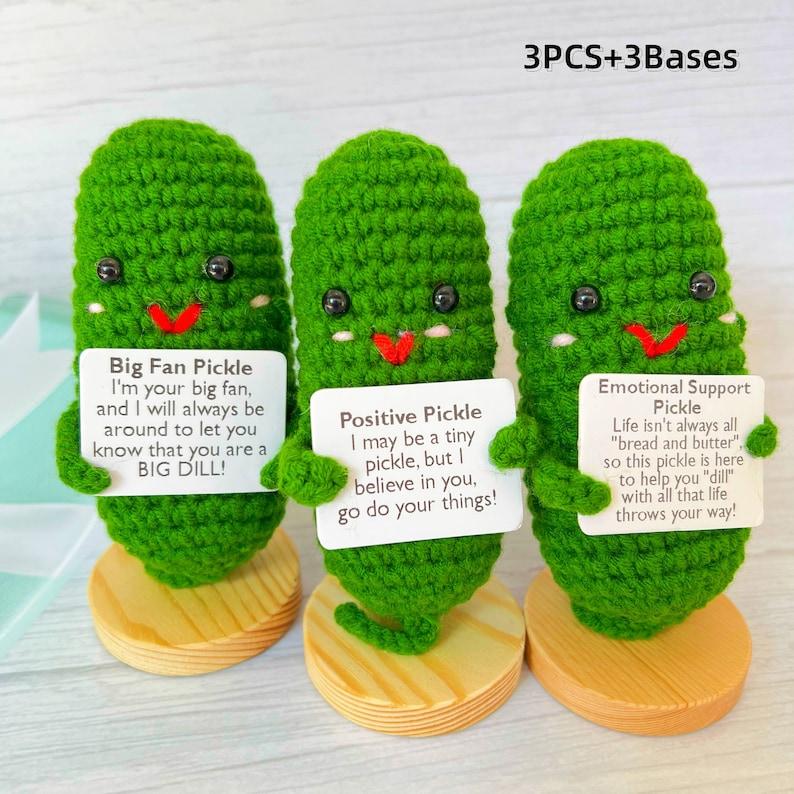 Emotional Support Pickle,Positive Pickle,Big Fan Pickle,Handmade Crochet Pickles,Crochet Pickle,Desk Decor,Christmas Gift