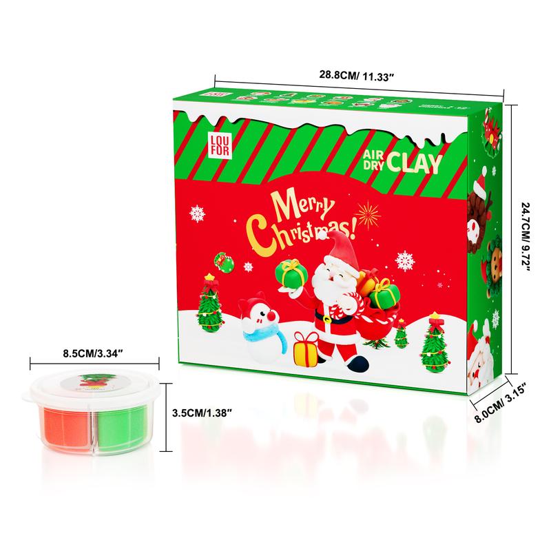 Air DIY Clay - [ Christmas Limited Edition ], 12 Boxes, Soft & Ultra Light, Safe & Non-Toxic, DIY Craft for Kids with Accessories, Tools and Tutorials