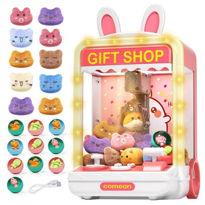 Spring Cute Rabbit Design Electronic Claw Machine Toy, 1 Set Mini Gift Shop Claw Machine Twist Egg Venting Machine, Easter Essentials Interactive Toy