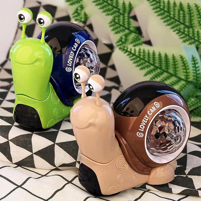 Crawling Snail Design Music Toys, Electric Snail Toy, Cute Electronic Animal Crawl Toy, Toys with Built-in LED Light, Interactive Learning Toy