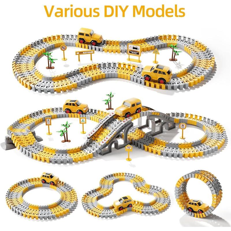 City Truck Track Toy, 236pcs set Construction Car Track Toy, Race Track Toy, Birthday Gift, Christmas Gift