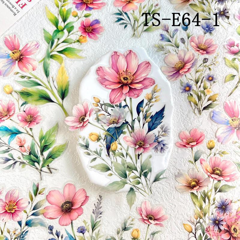 Flower Pattern Decorative Paper, 20pcs pack Scrapbooking & Stamping Paper, DIY Decorative Sticker for Scrapbooking & Journal Making