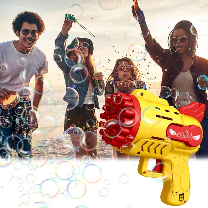 Bubble Gun Rocket 29 Hole Automatic Soap Bubbles Machine Outdoor Toy for Boys Birthday Gifts Wedding Party Children Summer Gift