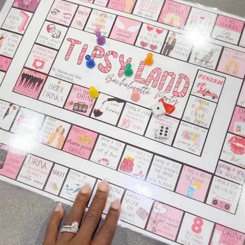 Tipsy Land Drinking Games Fun Drinking Board Game Interactive Board Games Girls Night Drinking Games for Adults Games