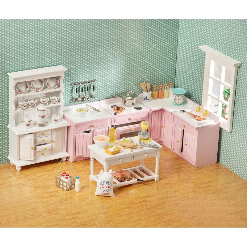 Miniature Kids House Accessories - Kids House Furniture - Miniature Items for Kids House Kitchen - Stand Mixer, Kitchen Scale, Flour, Rolling Pin, etc., Toys and Gifts for Boys and Girls