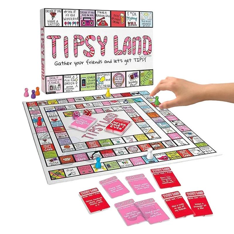 Tipsy Land Drinking Games Fun Drinking Board Game Interactive Board Games Girls Night Drinking Games for Adults Games