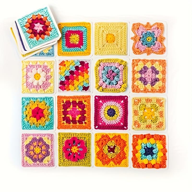 The Granny Square Card Deck, 1 Set 50 Mix & Match Designs Crochet Granny Squares Book for Christmas Gift, Crochet Kit for Beginners, DIY Crochet Kit