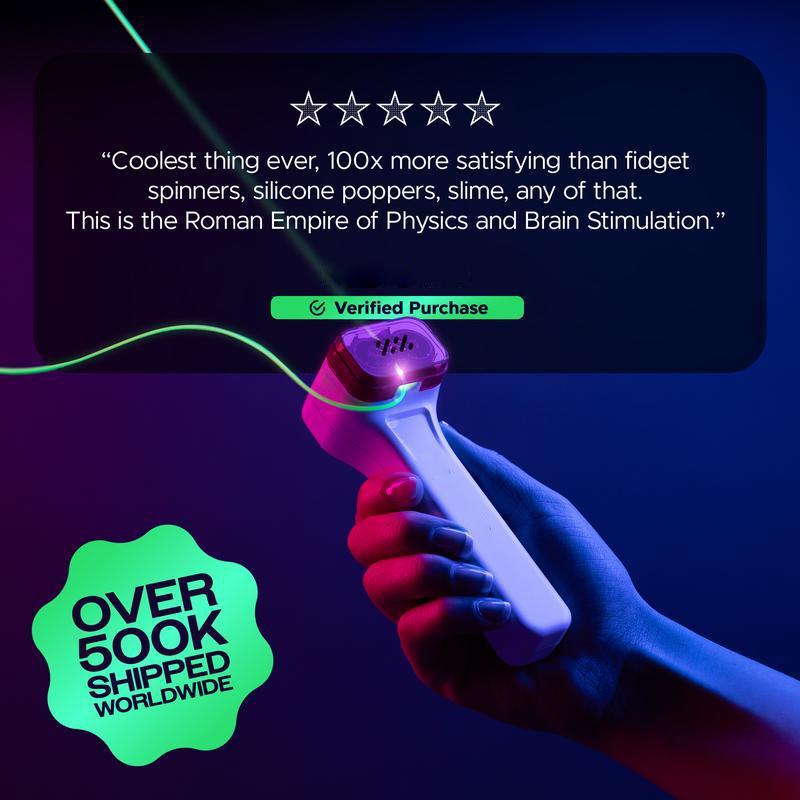 The Original Glow-In-The-Dark String Shooter Toy w  Dual Built-in UV Blacklights - Safe Fun Adult & Kids Rope Launcher Christmas Gifts