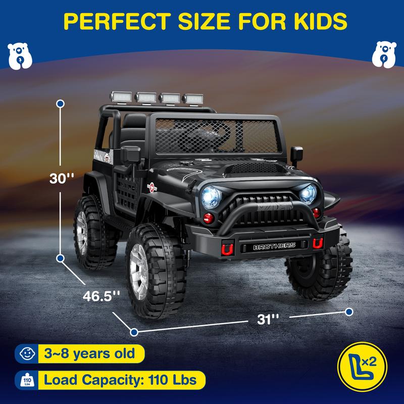 LIGIANT L8 Ride on Car, 12V Kids Electric Car w Remote Control, 2 Seater Ride on Car, Spring Suspension, Bluetooth, Music, LEDs, Gift Idea for Kids