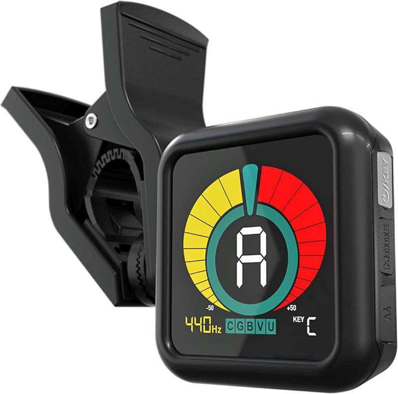 KLIQ UberTuner - Professional Clip-On Tuner for All Instruments (Multi-Key Modes) - Tuner for Guitar, Piano, Strings, Flute, and More