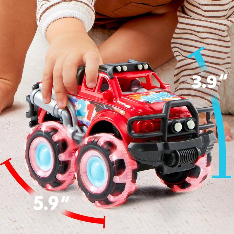 3Pack Monster Truck Toy - Toy Truck with Flashing LED Wheels - Light-Up Cars for Toddlers - Christmas, Birthday Gift for Kids - Friction-Powered