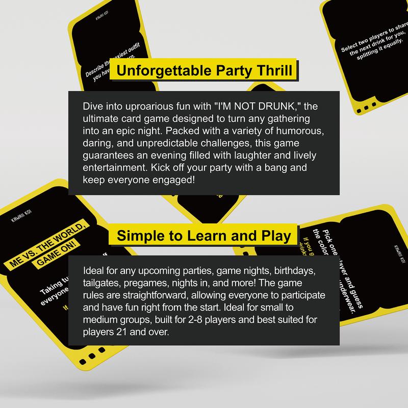 I'M NOT DRUNK Party Drinking Game For Game Nights, 21st Birthday Gift & Bachelorette Party Game W  55 Cards, Drinking Card Game, Get The Party Started