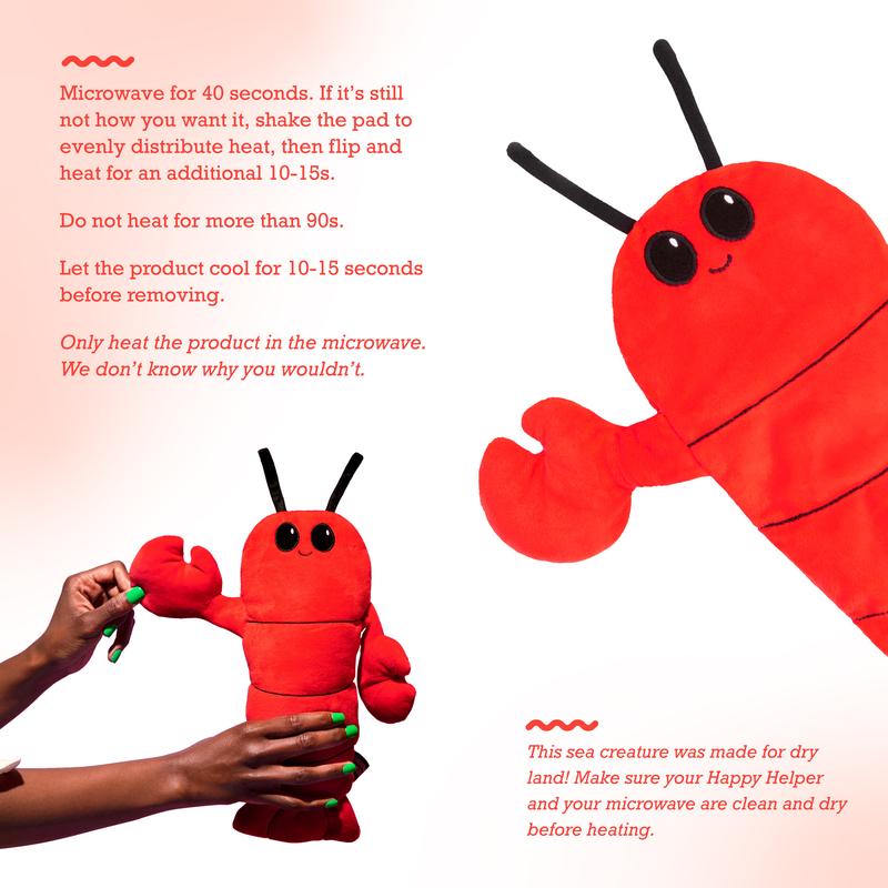 Menstruation Crustacean Lobster Plush Stuffed Toys  Lavender Scented Heating Pad For Period Cramps & Muscle Pain Gentle Gift