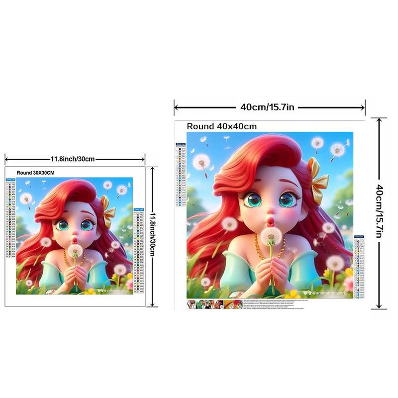 Cartoon Mermaid Pattern DIY Diamond Arts Colorful Painting Kit without Frame, DIY 5D Diamond Arts Colorful Painting Kit, Wall Art Decor for Home