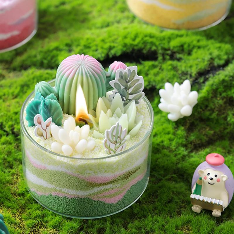 Premium Soy Candle Kit – Cactus, Succulents DIY Handmade Scented Candles with High-Quality Soy Wax - Great for Beginners, Adults, and Teens – Suitable for Christmas, Halloween,and Thanksgiving Gifts