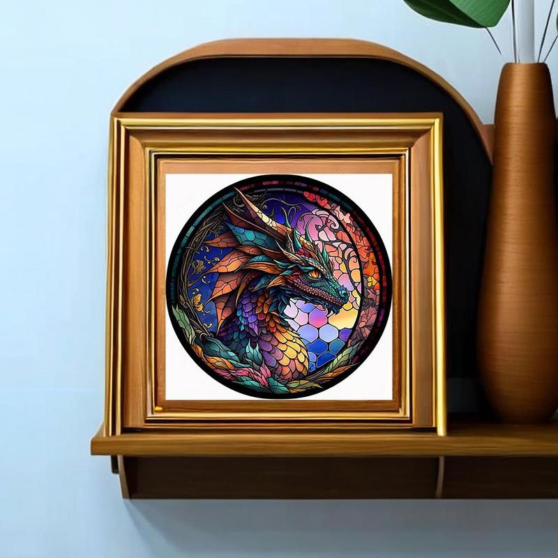 Multicolor Dinosaur Pattern DIY Diamond Art Painting Without Frame, DIY 5D Diamond Arts Painting Kit, Wall Art Decor For Home Living Room Bedroom