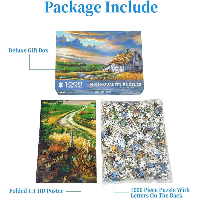 1000 Pieces Jigsaw Puzzles for Adults Country Road Puzzle 1000 Pieces Puzzles for Adults 1000 Pieces Jigsaw Puzzles Countryside 1000 Pieces for Adults Jigsaw Puzzles 1000 Pieces, Puzzles 1000 Piece