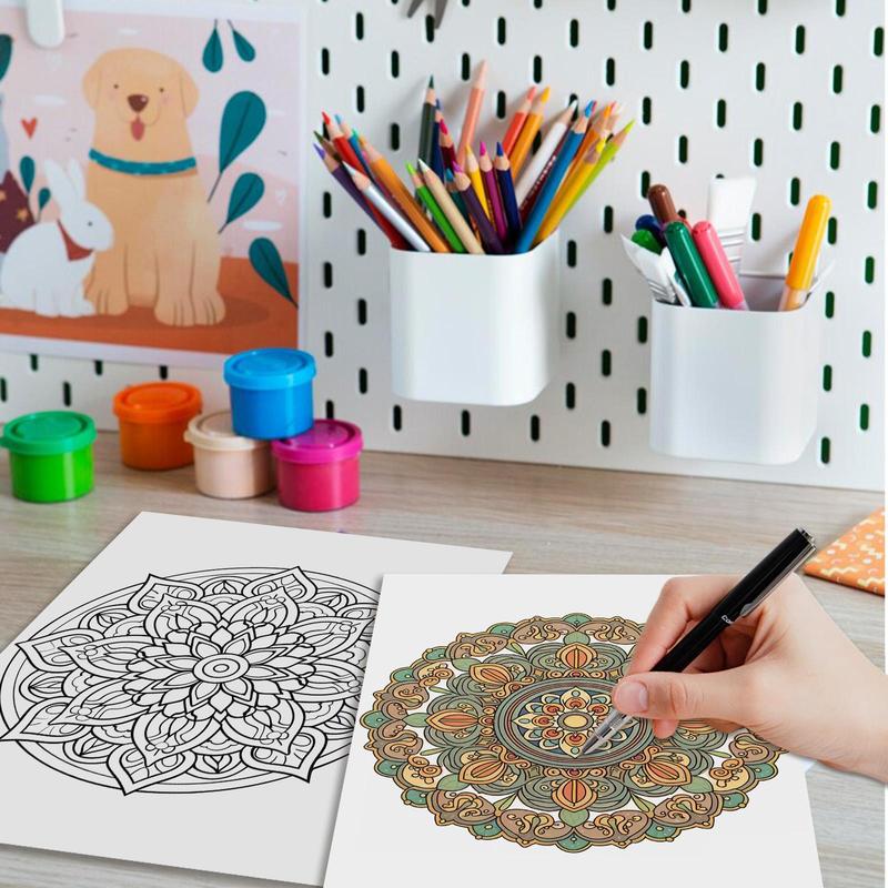 Regular Mandala Coloring Painting, with Regular Symmetrical Flower, Exquisite and Unique Flower Shape, Suitable for Halloween, Christmas and Other Holiday