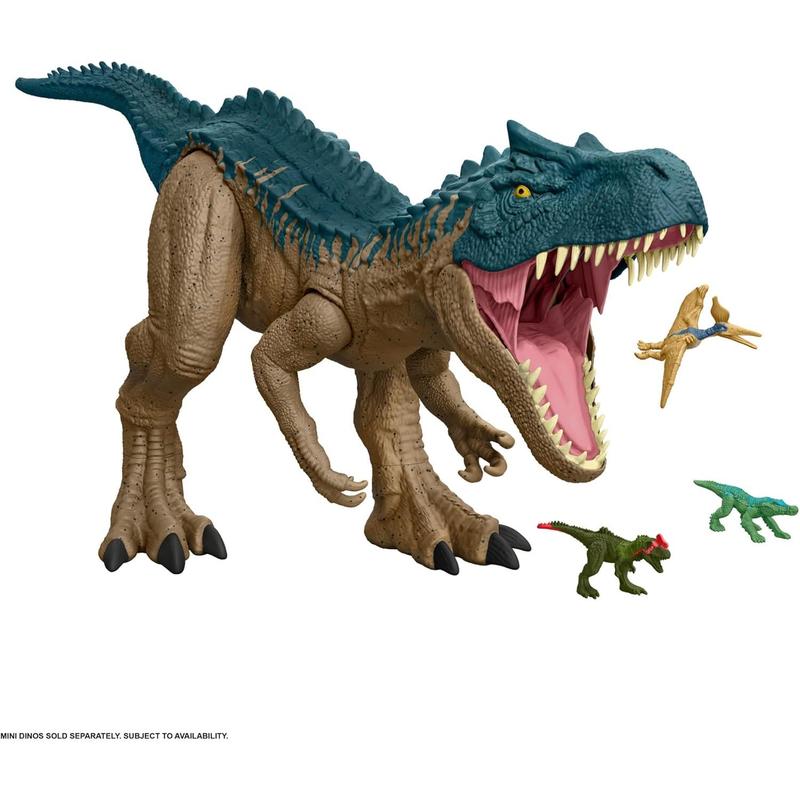 Jurassic World Super Colossal Dinosaur Action Figure, Large Allosaurus Dino Toy with Eating Feature, 3+ Feet Long