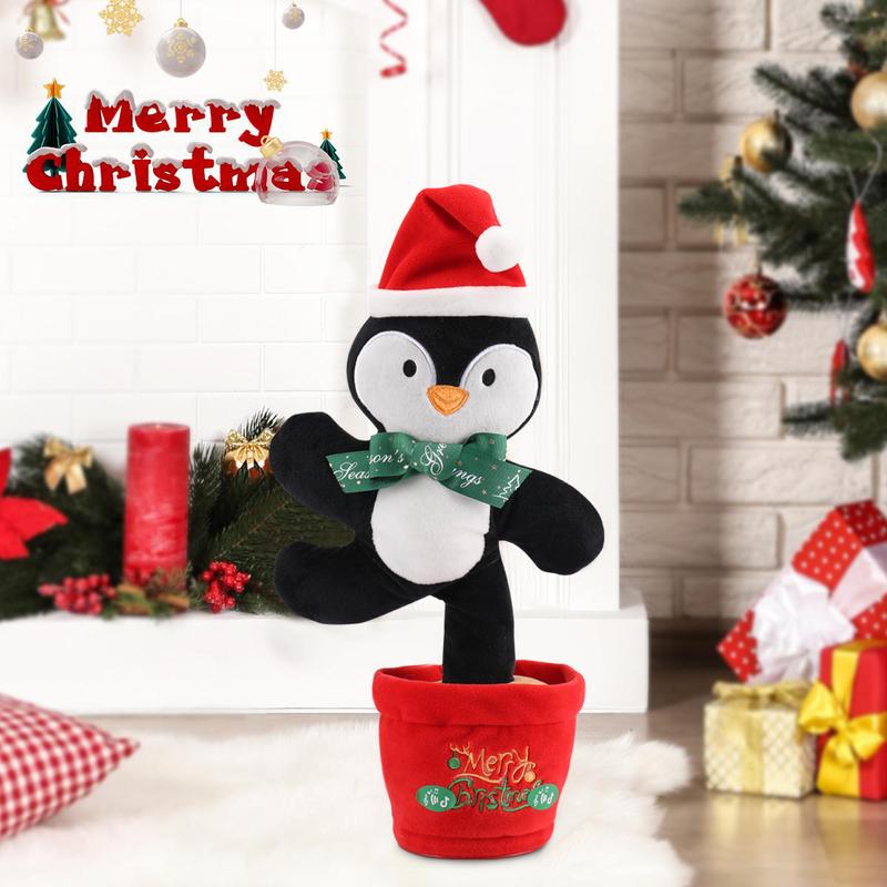 EMOIN Christmas Dancing Toy Talking Singing Plush Toy boys and girls Plush Repeating Toy Imitating Interactive Toys Christmas gift