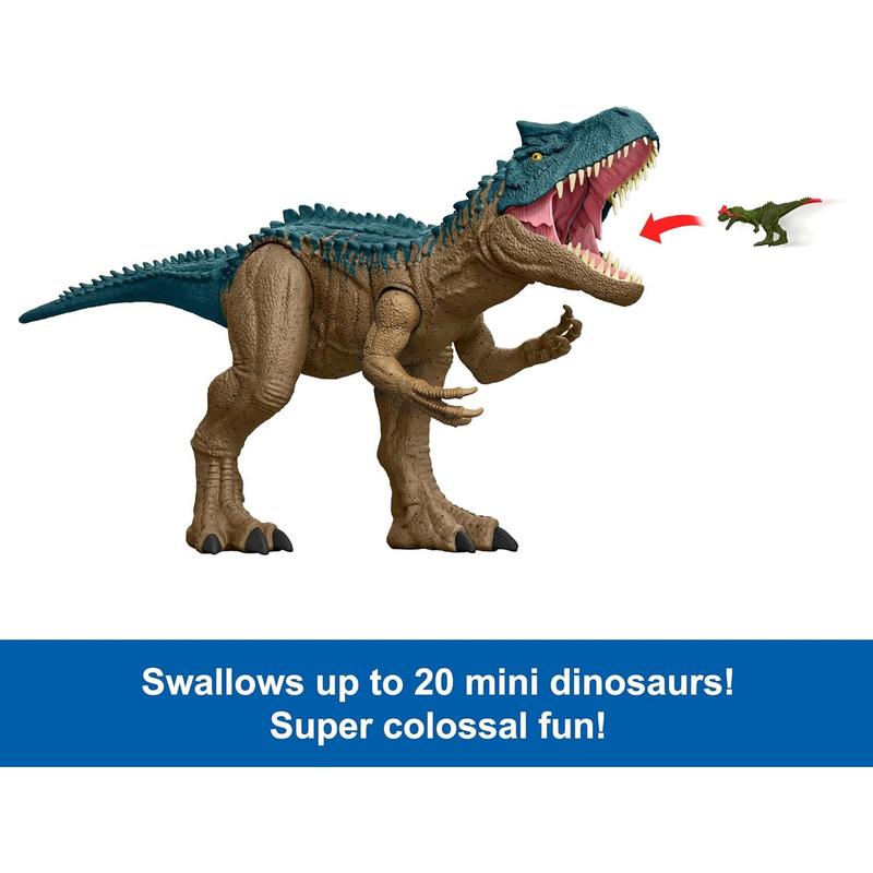 Jurassic World Super Colossal Dinosaur Action Figure, Large Allosaurus Dino Toy with Eating Feature, 3+ Feet Long