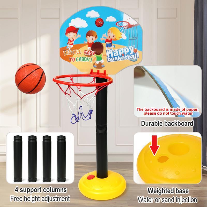 Christmas Adjustable Height Basketball Hoop Toy, 1 Set Mini Basketball Ring, Indoor Outdoor Sports Toy for Kids, Thanksgiving Christmas Gift Set