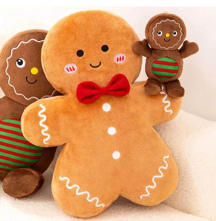 15cm Adorable Ginger Bread Plush Toy Stuffed Gingerbread Man Cushion Christmas Tree House Xmas Decor Kid Soft Exquisite Gifts