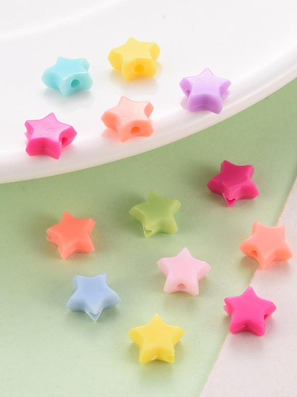 Mixed Color Star Shaped Beads, 200pcs Acrylic Beads for DIY Jewelry Making, Fashion Accessories for Women & Girls