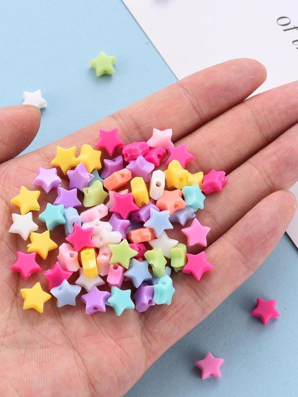 Mixed Color Star Shaped Beads, 200pcs Acrylic Beads for DIY Jewelry Making, Fashion Accessories for Women & Girls