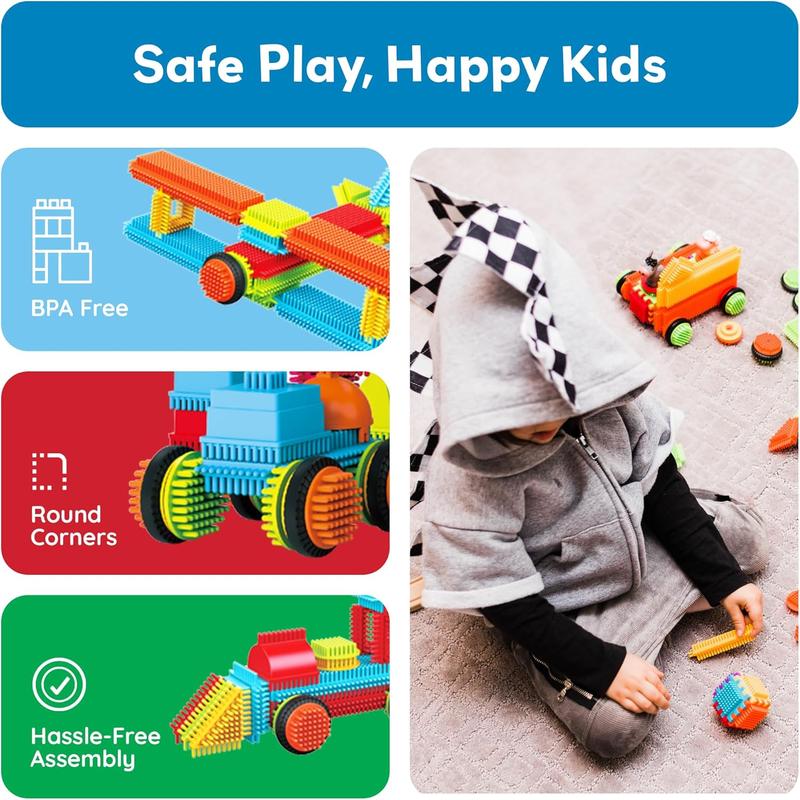 120 count Hedgehog Interlocking Building Blocks Tiles Construction Toy Set Learning Playset STEAM Development Preschool Kindergarten Toy for Kids Age3+ PTB120